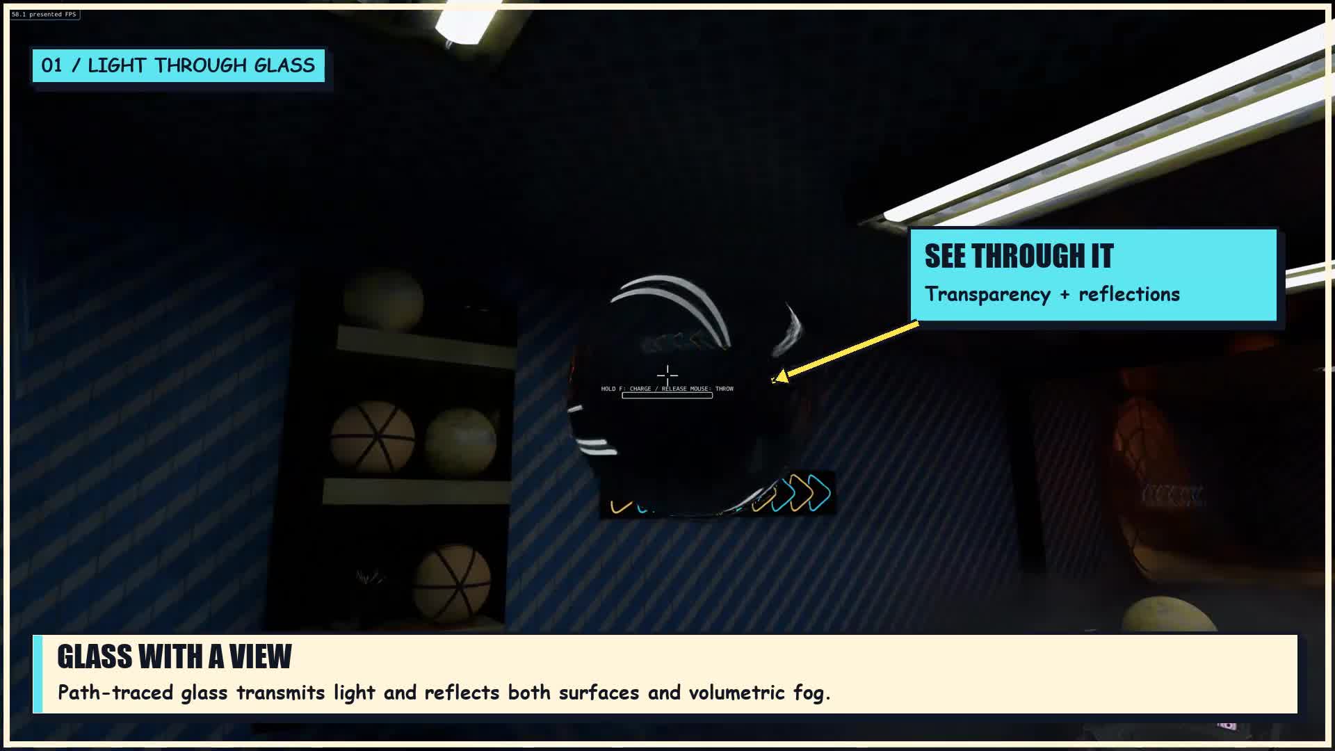 Nubix Engine glass, lighting, and physics showcase